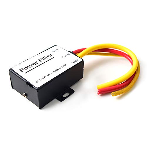 Ekylin Car Power Filter EMI Noise Ground Loop Isolator Suppressor for Auto Stereo Audio Radio Stereos Amplifier Amp Speaker Equalizer Subwoofer 12V - Image 1