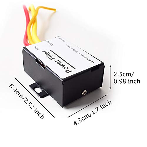 Ekylin Car Power Filter EMI Noise Ground Loop Isolator Suppressor for Auto Stereo Audio Radio Stereos Amplifier Amp Speaker Equalizer Subwoofer 12V - Image 3