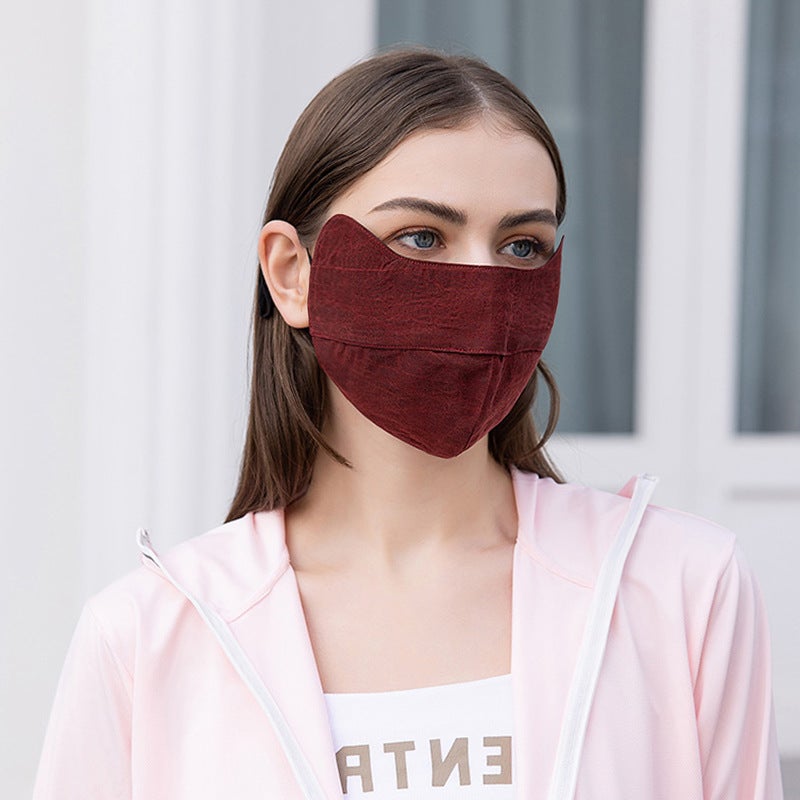 Luxury Silk Face Mask Adjustable Breathable Red Turtle pattern Red Turtle pattern