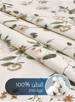 Master Home Textile Cotton Floral Comforter Sets, Fits 200 x 200 cm Double Size Bed, 9 Pcs, 100% Cotton 200 Thread Count, With Removable Filling, Veronica Series  - Image 3