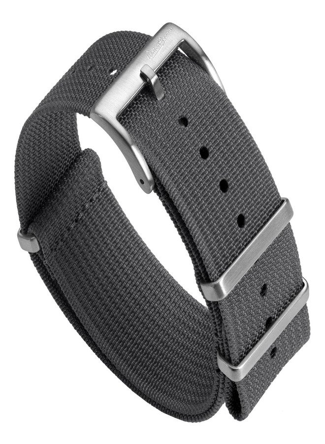 WatchGecko Ridge Military Nylon Watch Strap. Grey 22mm. Rugged, Quick-Drying and Secure Replacement Wristwatch Strap for Outdoor Activities. - Image 1