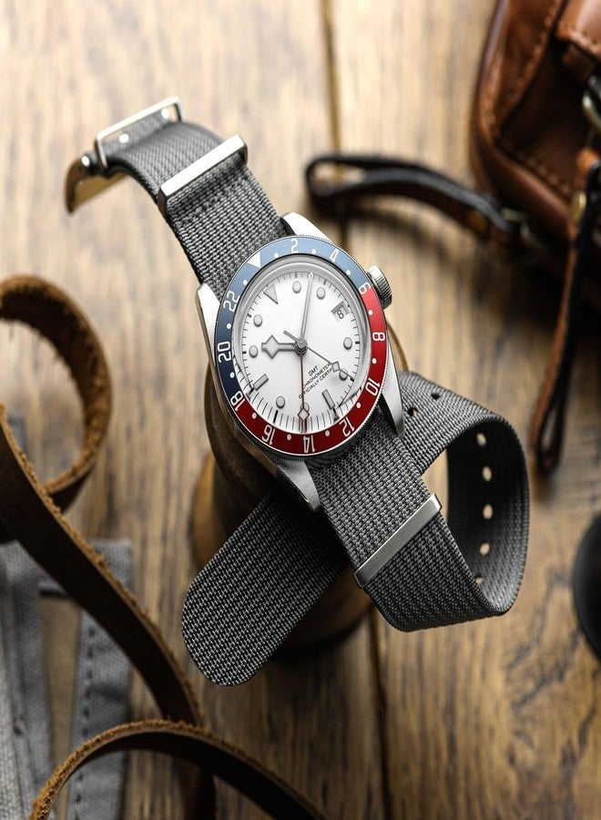 WatchGecko Ridge Military Nylon Watch Strap. Grey 22mm. Rugged, Quick-Drying and Secure Replacement Wristwatch Strap for Outdoor Activities. - Image 5