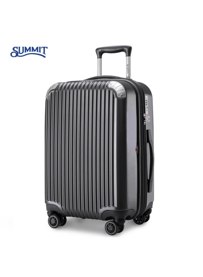 Summit 26-inch Expandable Luggage, Large Capacity Suitcase With Quiet Wheels, Travel Case Pc338 Dark Gray