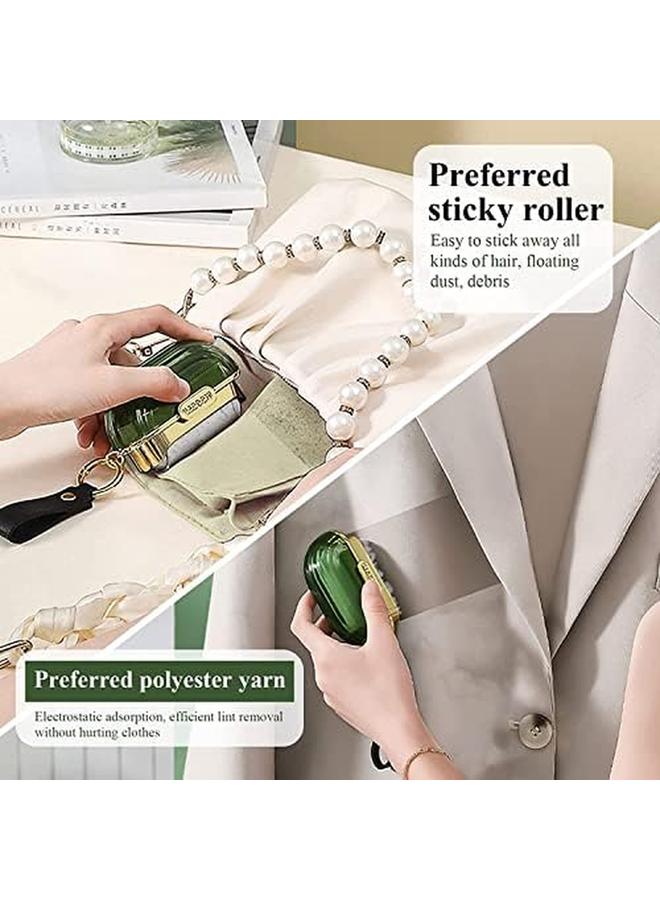 SYOSI Lint Roller Double Sided Travel Portable With Hand Strap Reusable Mini Extra Sticky Dog Cat Pet Hair Remover Luxury Lint Remover For Clothes Bag Dust Fuzz Fur With 4 Refills Green - Image 3