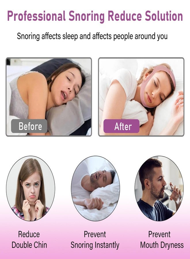 حزام الذقن فورزاكس لأجهزة التنفس CPAP المضادة للشخير - حزام ذقن قابل للتنفس، حل فعال للشخير، يقلل الشخير بشكل فعال، لا يلتصق به الشعر، لا يبهت لونه - وردي - Image 2