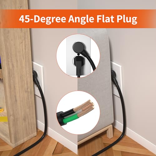 OKCHILD 8 Outlet Metal Heavy Duty Long Power Strip, 2100J Surge Protector with 6 FT Extension Cord, Wide Spaced and Wall Mount Powerstrip for Home, Industrial, Workshop & Garage (6FT) - Image 4