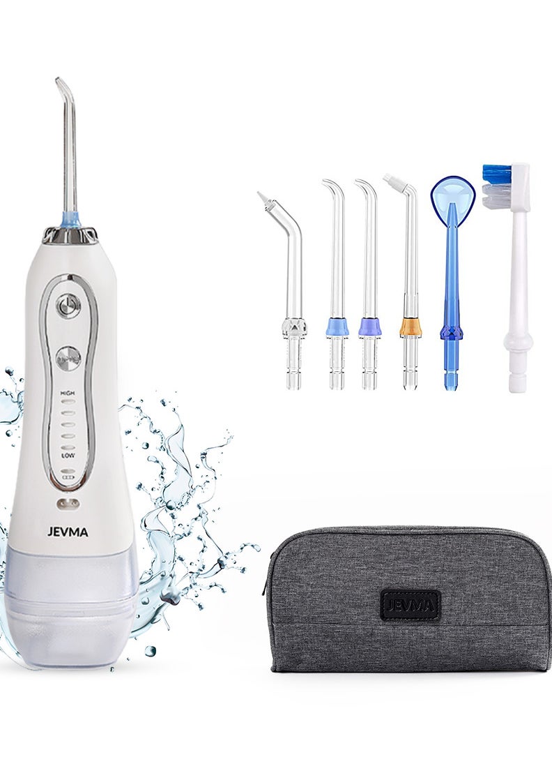 JEVMA - Cordless Water Dental Flosser, Rechargeable Portable Water Flosser, IPX7 Waterproof Oral Irrigator with 5 Pressure Levels and 6 Tips Included, Water Picks For Teeth Cleaning with Carry Bag - Image 1