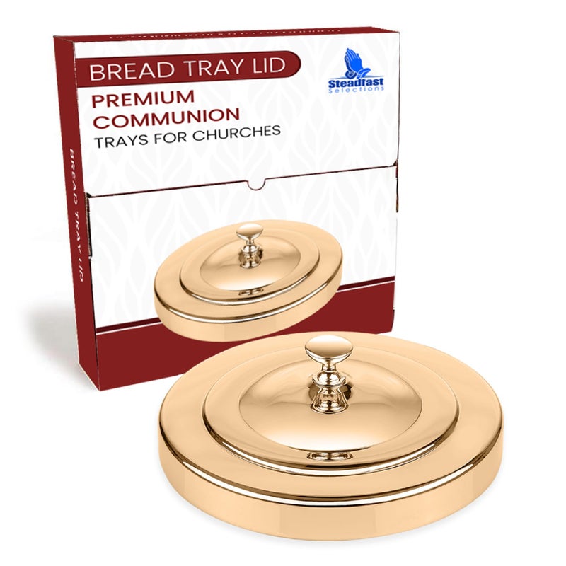 Steadfast Selections Bread Tray Lid Gold Premium Communion Trays for Churches  Stainless Steel Communion Ware Set Supplies  40 Cup Tray