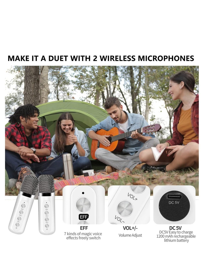 JAJEEK - EXPRESS Karaoke Machine with 2 Wireless Microphones for Adults | Portable Bluetooth Speaker System for Kids | Singing Machine with Echo & Voice Cut | Supports TF, AUX-IN | Perfect for Home Parties, Meetings, and Family Fun - Image 1