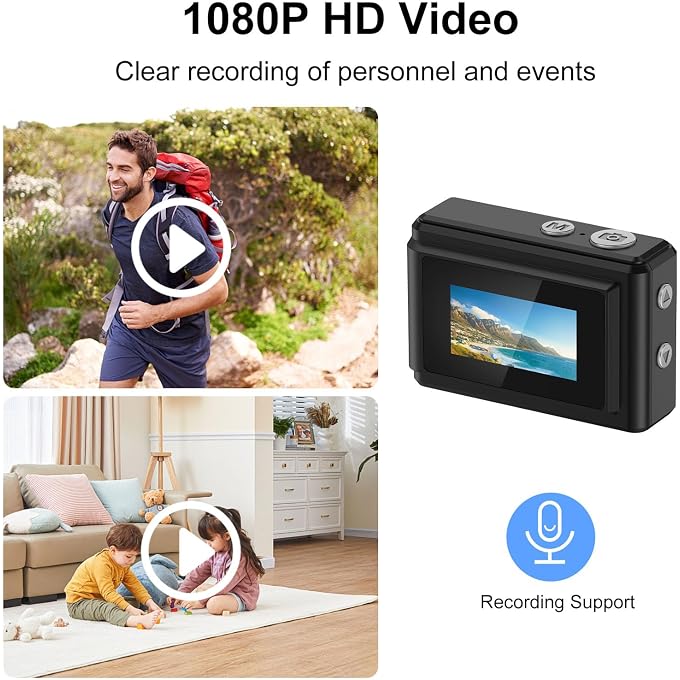Tangxi Mini Keychain Digital Camera for Students, 1080P 12MP Small Camera Video Recorder, 6 Filters, 0.96 Inch LED Display for Travel Study Recording (Black) - Image 3