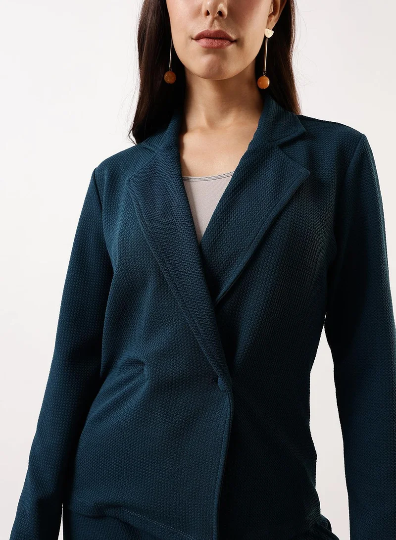 Dennis Lingo Teal Women's Teal 100% Polyester Solid Single-Breasted Upper Full Length Casual Bottom Regular Fit Co-Ords for Women | Best Price UAE