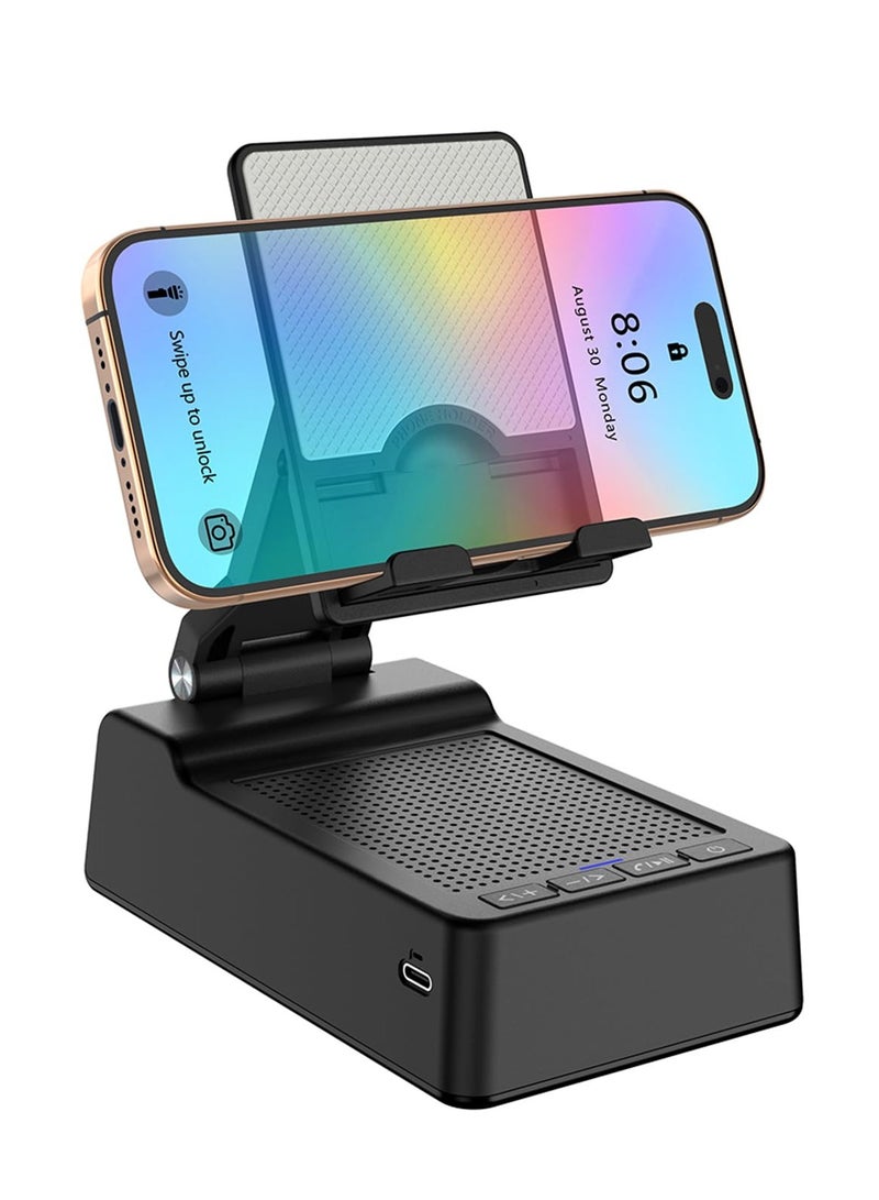 KASTWAVE Birthday Gifts for Men,Cell Phone Stand with Wireless Bluetooth Speaker and Anti-Slip Base HD Surround Sound Perfect for Home with Bluetooth Speaker for Desk Compatible with iPhone/ipad - Image 1