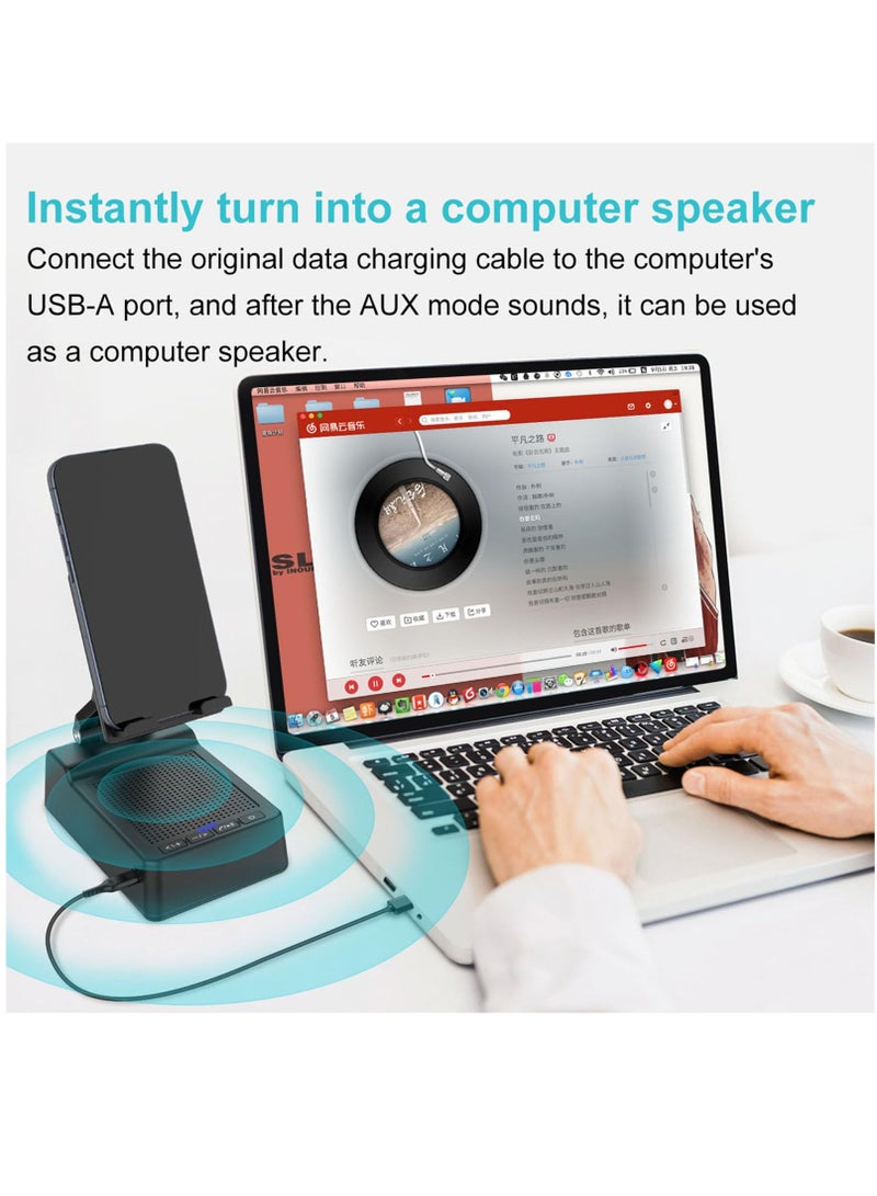 KASTWAVE Birthday Gifts for Men,Cell Phone Stand with Wireless Bluetooth Speaker and Anti-Slip Base HD Surround Sound Perfect for Home with Bluetooth Speaker for Desk Compatible with iPhone/ipad - Image 4