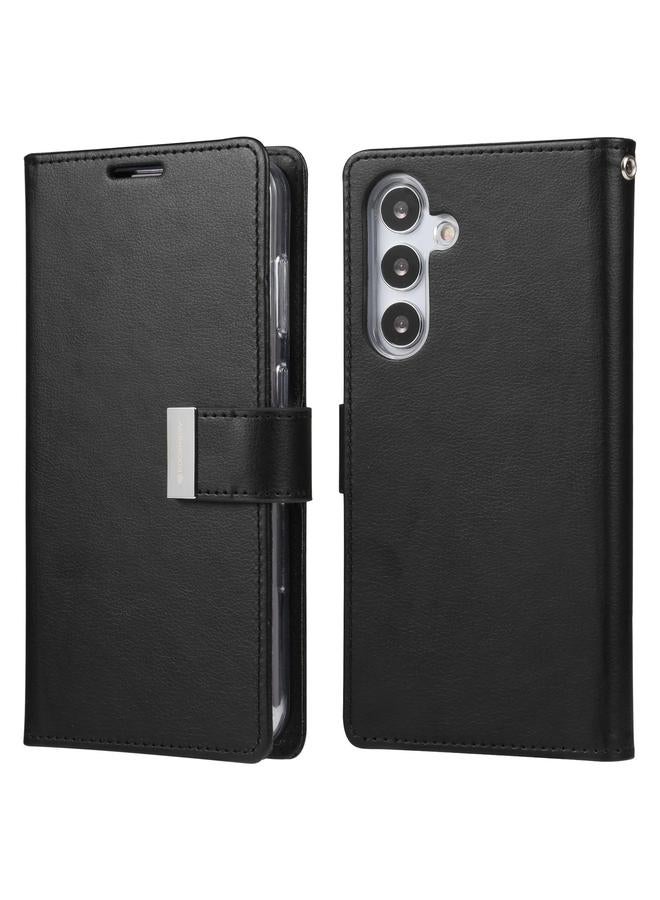 GOOSPERY Case For Samsung Galaxy S25+ 5G RICH DIARY Crazy Horse Texture Leather Phone Case - Image 1