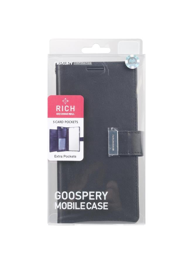 GOOSPERY Case For Samsung Galaxy S25+ 5G RICH DIARY Crazy Horse Texture Leather Phone Case - Image 3