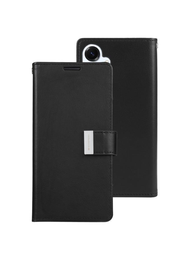 GOOSPERY Case For Samsung Galaxy S25+ 5G RICH DIARY Crazy Horse Texture Leather Phone Case - Image 2