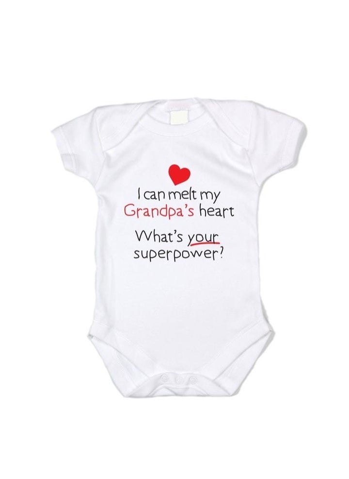 Exotic Baby Romper Onesie I Can Melt Grandpas Heart, Whats Your Superpower, Cute and Comfortable Baby Outfit 