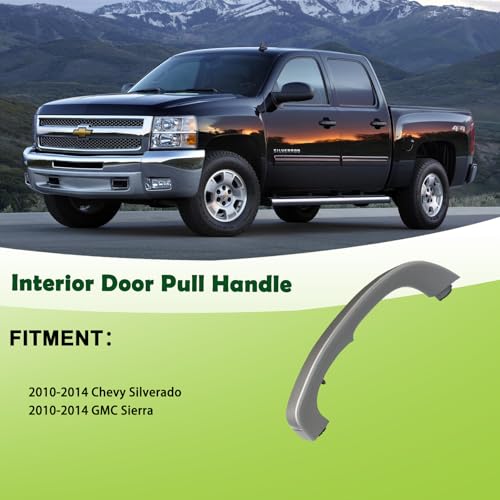 omoZone Interior Door Pull Handle Armrest Inside Grab Handle Front Left Driver Side Titanium Compatible with 2010-2014 Chevrolet Chevy Silverado GMC Sierra Replaces 25932418 - Image 3