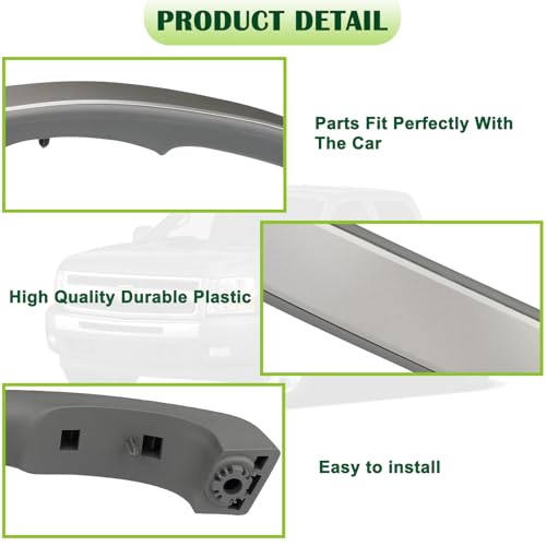 omoZone Interior Door Pull Handle Armrest Inside Grab Handle Front Left Driver Side Titanium Compatible with 2010-2014 Chevrolet Chevy Silverado GMC Sierra Replaces 25932418 - Image 5