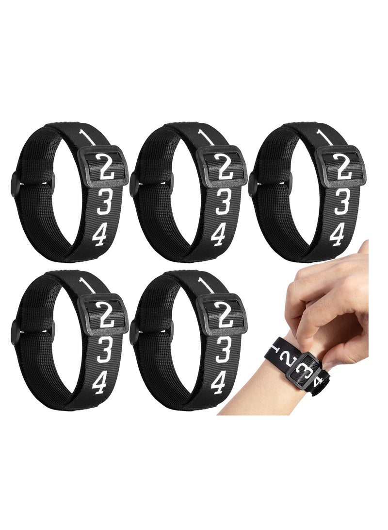 Excefore معدات حكام كرة القدم، علامات ساحة كرة القدم، مؤشر معصم مرقم لكرة القدم من النايلون - حكام كرة القدم المحترفين، لحكام الخطوط الرئيسيين، عبوة من 5 قطع باللون الأسود - Image 1