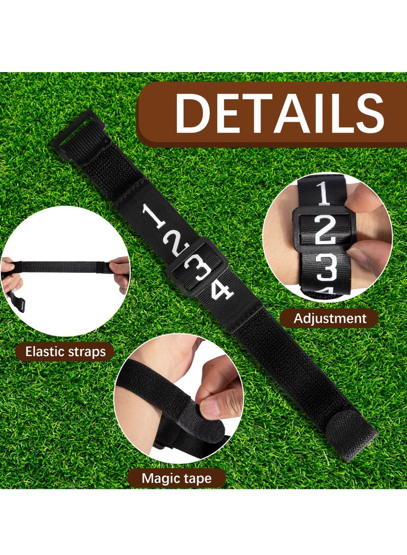 Excefore معدات حكام كرة القدم، علامات ساحة كرة القدم، مؤشر معصم مرقم لكرة القدم من النايلون - حكام كرة القدم المحترفين، لحكام الخطوط الرئيسيين، عبوة من 5 قطع باللون الأسود - Image 2