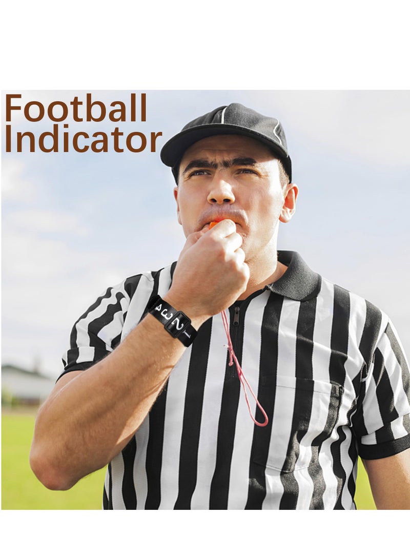 Excefore معدات حكام كرة القدم، علامات ساحة كرة القدم، مؤشر معصم مرقم لكرة القدم من النايلون - حكام كرة القدم المحترفين، لحكام الخطوط الرئيسيين، عبوة من 5 قطع باللون الأسود - Image 4