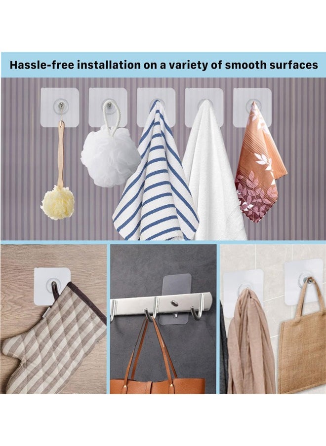 Generic - 20Pcs Adhesive Hooks Heavy Duty, Wall-Mounted Screw Hook Punch-Free Seamless Screw Waterproof Wall Hook Heavy Duty Sticky Hooks for Kitchen Bathroom Home Office - Image 1