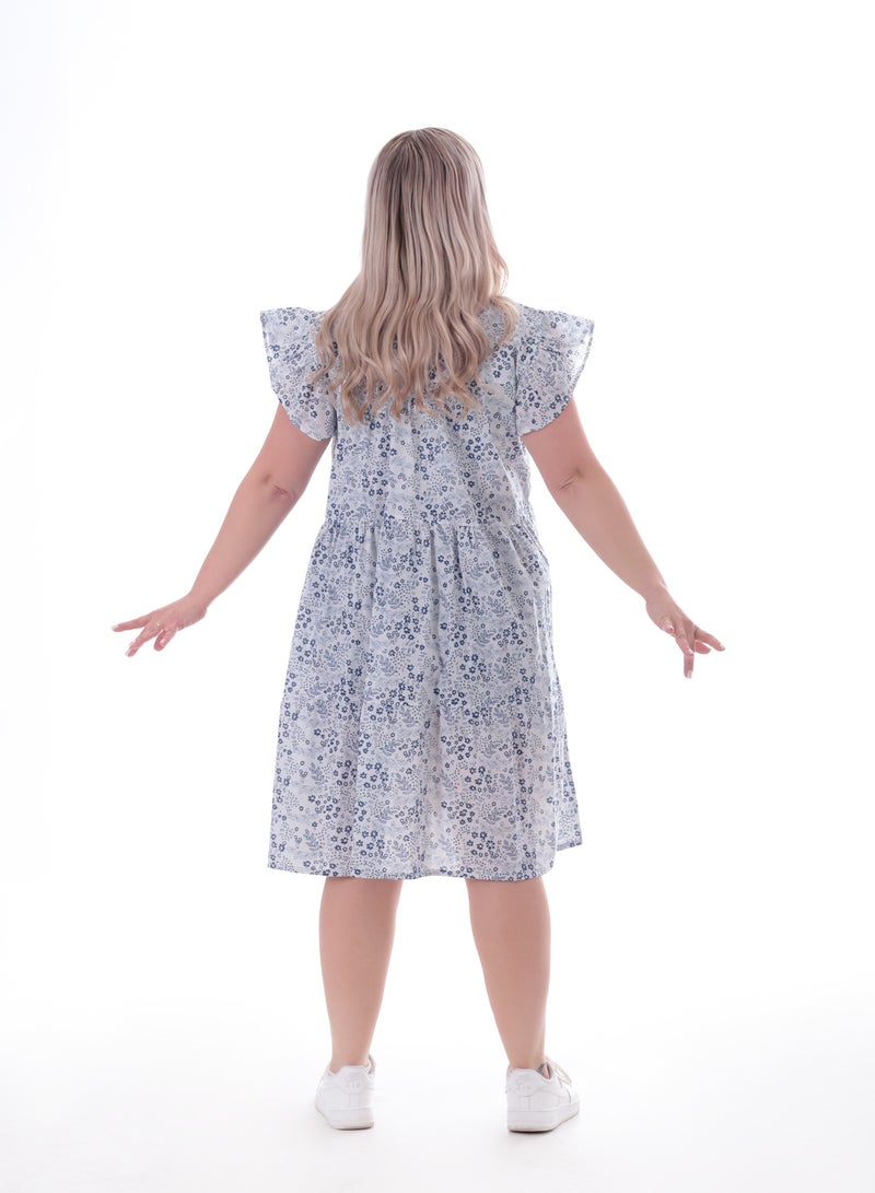 بيبو فستان حريمي مشجر قصير اكمام قصيرة - Image 3