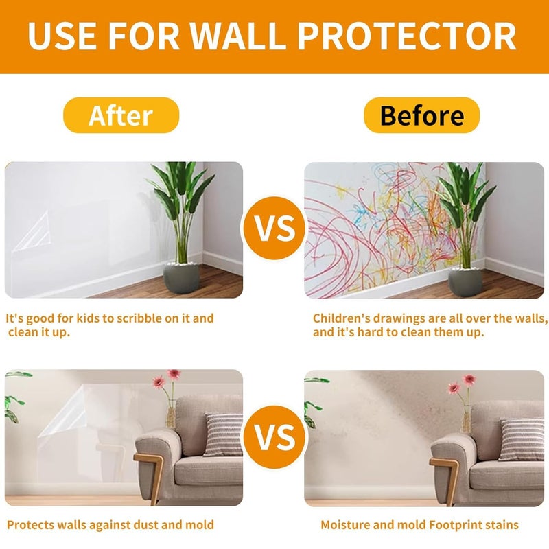 WALLFLY -India Solid Clear Laminating Roll, Clear Transparent Oil Proof, Waterproof Vinyl Roll Self Sealing, No Heat Laminate Sheets Stickers for Cupboard Furniture Doors || (61cm X 183cm [1.83 mtr]) - Image 5