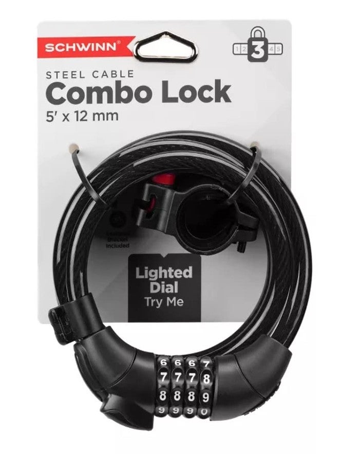 Schwinn SW78502-3 Combo Lock with Light, 12mm - Image 1