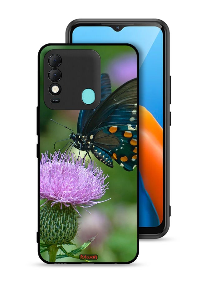 Tolwak Tecno Spark 8 Protective Case Cover Butterfly Sitting On Flower - Image 1