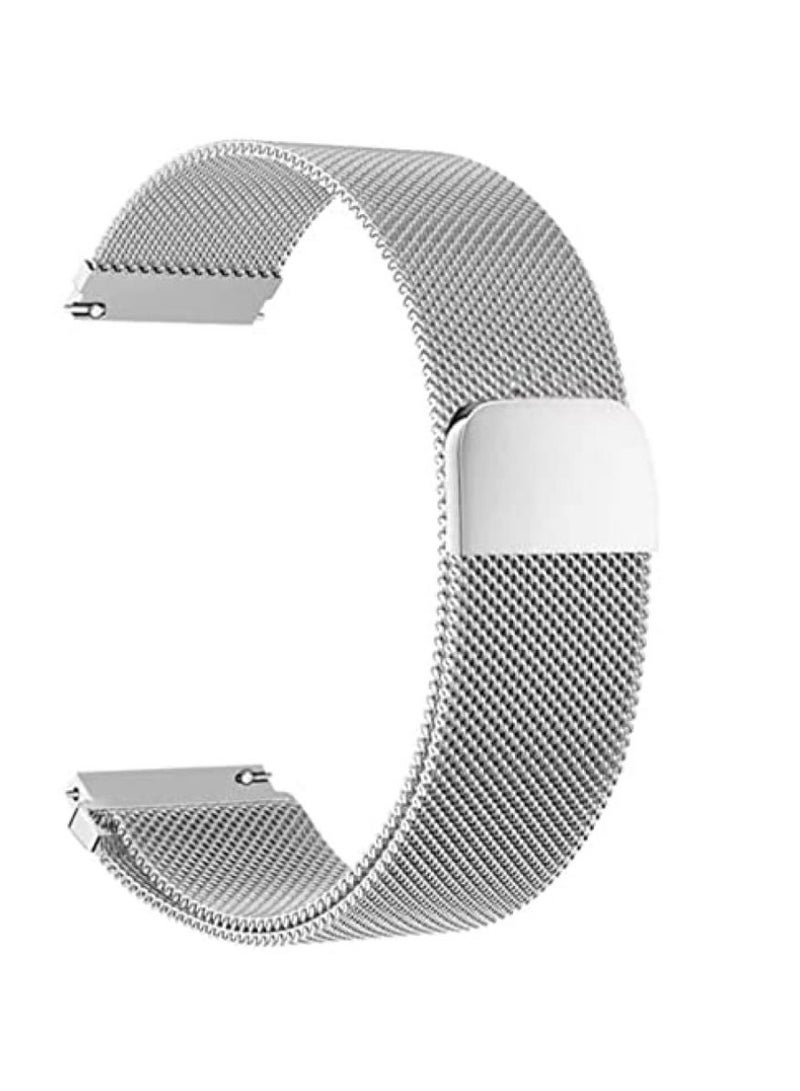 Smart Watch Magnetic Loop Back Strap 20mm silvar - Image 2