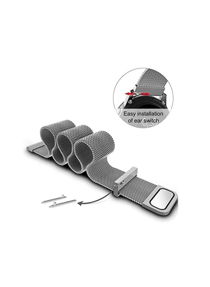 Smart Watch Magnetic Loop Back Strap 20mm silvar - Image 4