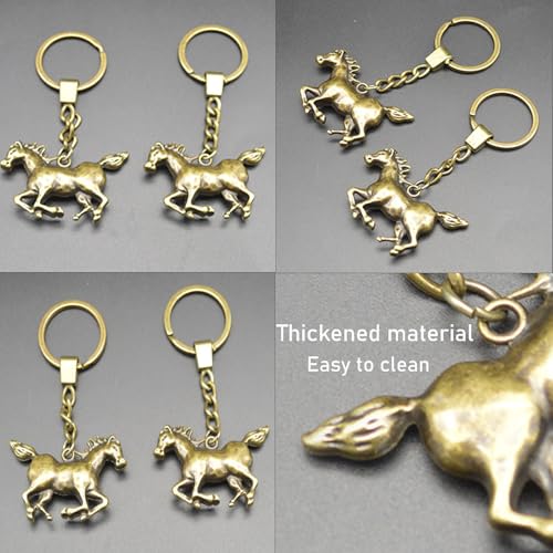 Yzikema 1 PCS Creative Zinc Alloy Horse Key Chain, Vintage Horse Keychains,Metal Animal Key Ring for Western Cowboy Women and Men Keyring Universal Size - Image 4