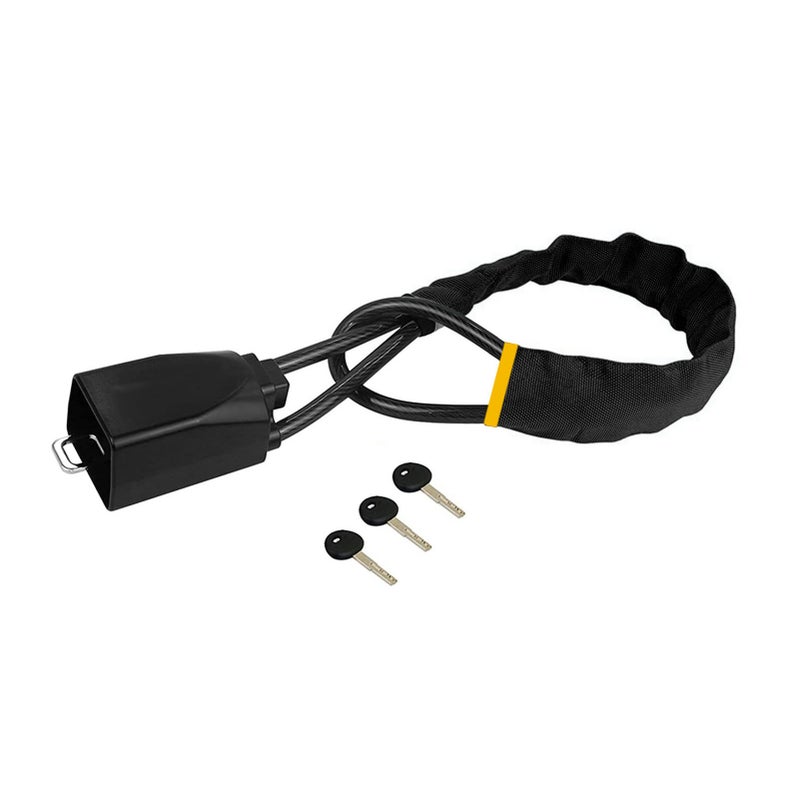 Steering Wheel Lock, Universal Seat Belt Lock Anti-Theft Locking Device with 3 Keys for Car SUV Van Golf Cart Truck Black - Image 1