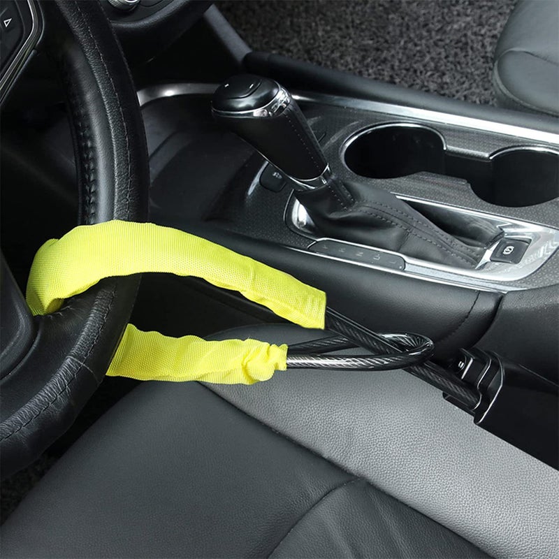 Steering Wheel Lock, Universal Seat Belt Lock Anti-Theft Locking Device with 3 Keys for Car SUV Van Golf Cart Truck Black - Image 5