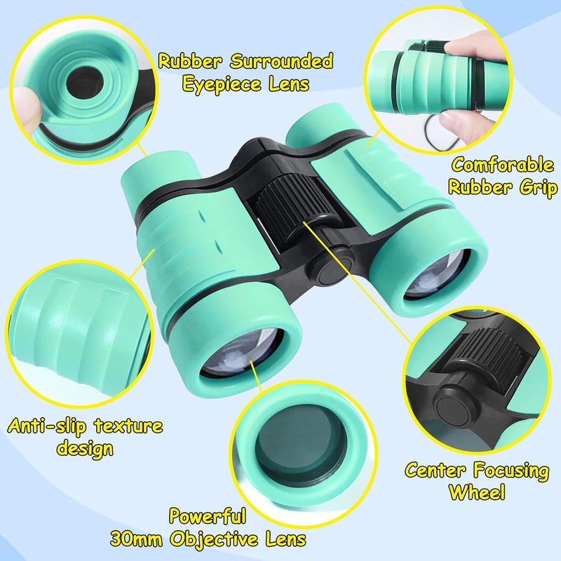 ESSENSON Binoculars for Kids Toys Gifts for Age 3-12 Years Old Boys Girls Kids Telescope Outdoor Toys for Sports and Outside Play Hiking, Bird Watching, Travel, Camping, Birthday Presents (Mint Green) - Image 2