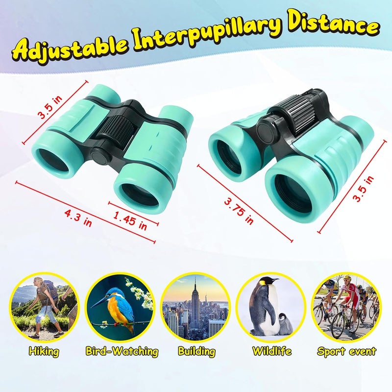 ESSENSON Binoculars for Kids Toys Gifts for Age 3-12 Years Old Boys Girls Kids Telescope Outdoor Toys for Sports and Outside Play Hiking, Bird Watching, Travel, Camping, Birthday Presents (Mint Green) - Image 3