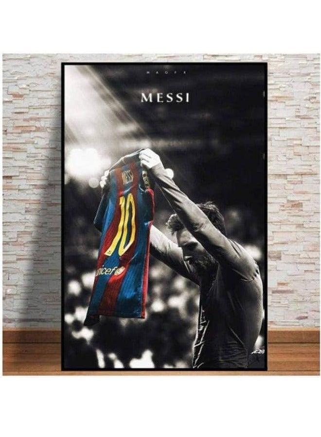 Football Sport Star Lionel Messi Retro Canvas Painting Poster - Image 2