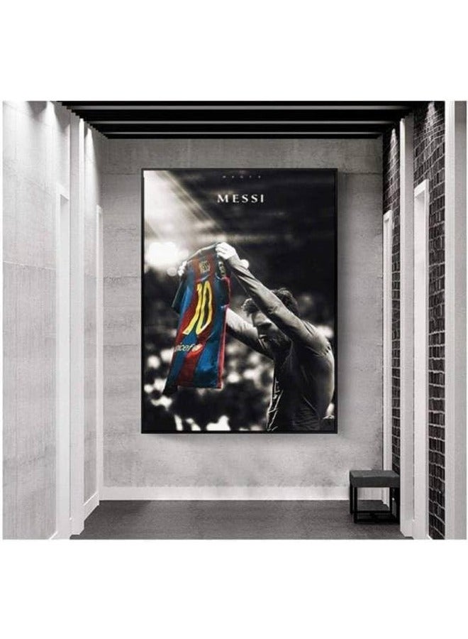 Football Sport Star Lionel Messi Retro Canvas Painting Poster - Image 3