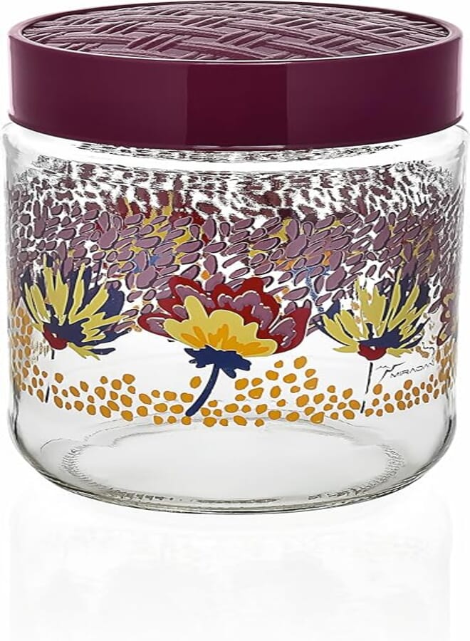Bager Rattan Decorated Jar 660 Cc, Burgundy