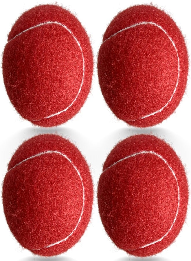 مجموعة كرات التنس HiBallBall المكونة من 4 كرات - كرات تدريب طويلة الأمد للمبتدئين في التنس، كرات تدريب التنس، ألعاب جلب للكلاب (أحمر) - Image 1