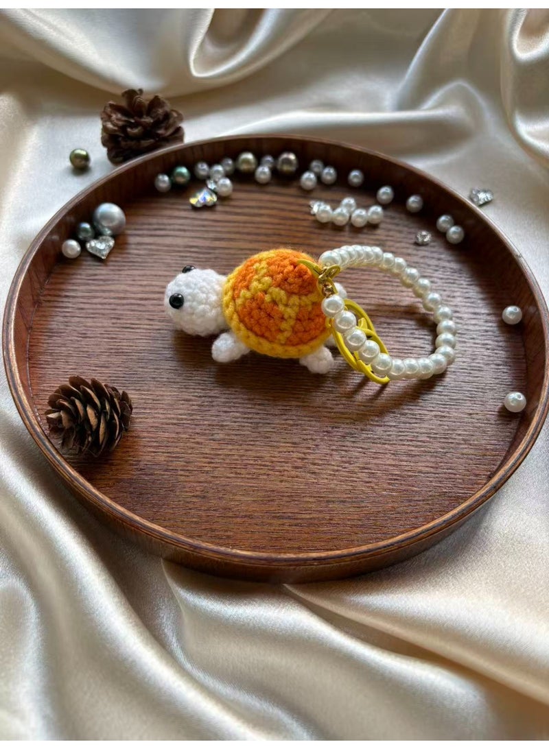 Funny Crochet Turtle Doll, Handmade Emotional Support Knitting Wool Turtle Animal Gift With Detachable Keychain - Image 1