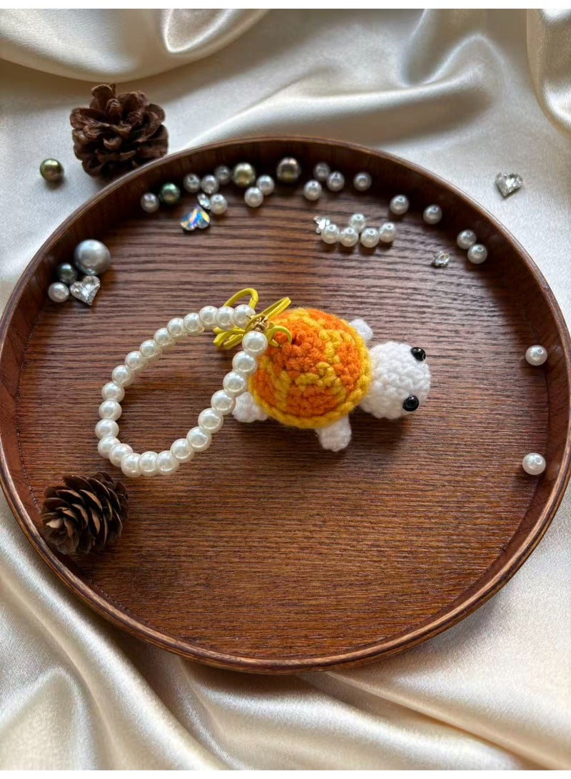 Funny Crochet Turtle Doll, Handmade Emotional Support Knitting Wool Turtle Animal Gift With Detachable Keychain - Image 4