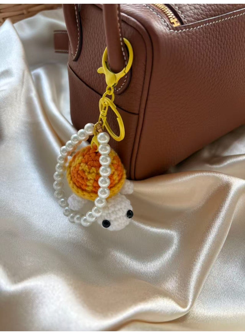 Funny Crochet Turtle Doll, Handmade Emotional Support Knitting Wool Turtle Animal Gift With Detachable Keychain - Image 3