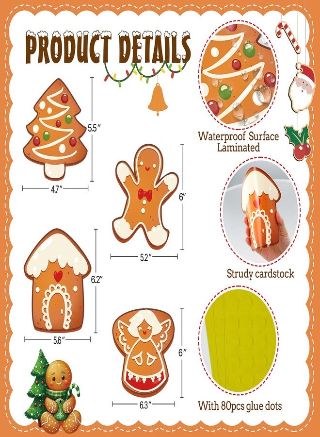 WhatSign Christmas Bulletin Board Decorations - Christmas Bulletin Board Cutouts for Kids Candy Gingerbread Christmas Bulletin Decor for Classroom School Home Window Christmas Party Activities - Image 2