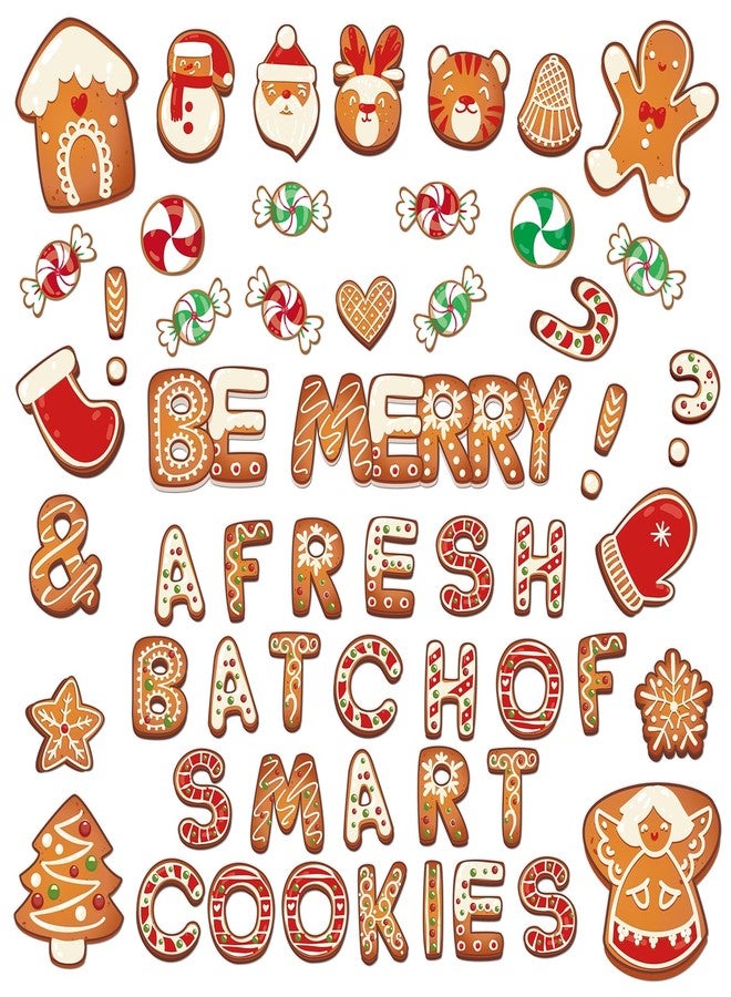 WhatSign Christmas Bulletin Board Decorations - Christmas Bulletin Board Cutouts for Kids Candy Gingerbread Christmas Bulletin Decor for Classroom School Home Window Christmas Party Activities - Image 1