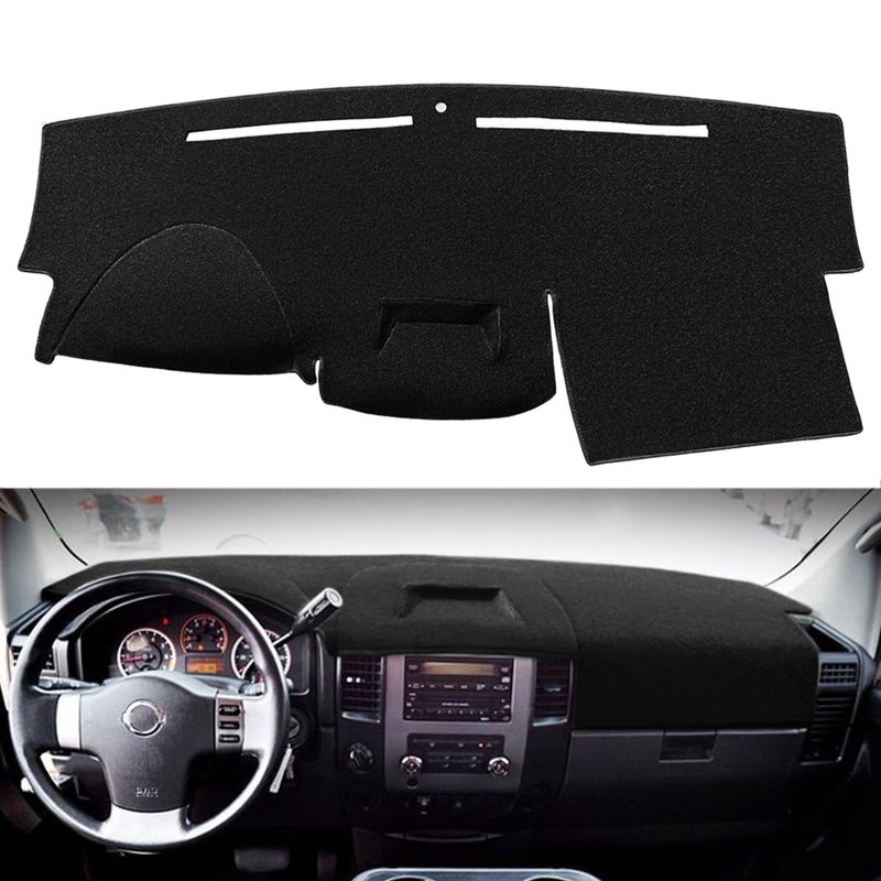 Yiz Dash Cover Mat Custom Fit for Nissan Armada 2004 2005 2006 2007/ Titan 2004-2012 no Navigation,Dashboard Cover Cap Pad Carpet(Black) Y59 - Image 1