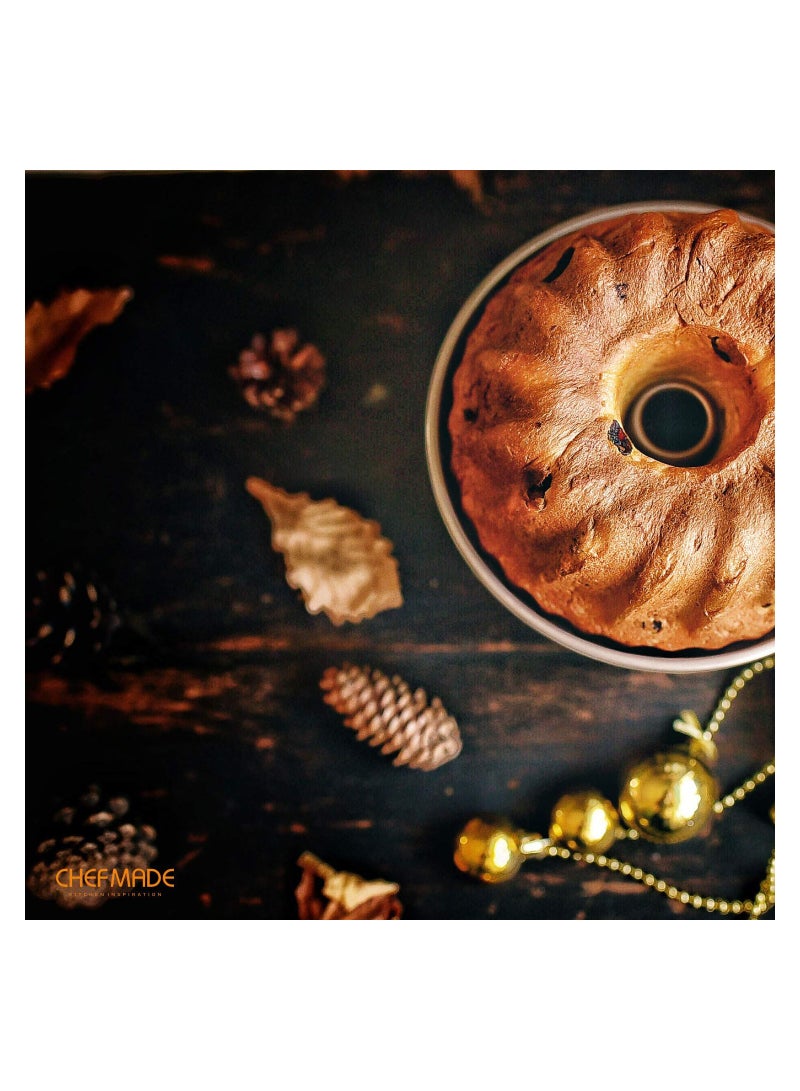 chefmade Tube Cake Pan 6.5 Inch Non Stick Vortex Shaped Tube Pan Kugelhopf Mold - Image 3