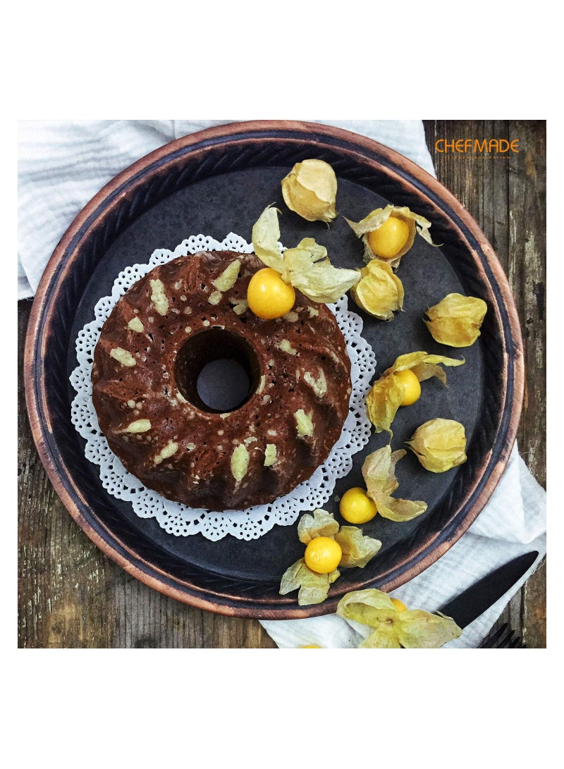 chefmade Tube Cake Pan 6.5 Inch Non Stick Vortex Shaped Tube Pan Kugelhopf Mold - Image 5